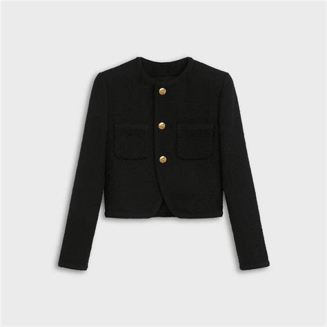 celine bouclé tweed evening jacket - size: small|paris style boucle jacket.